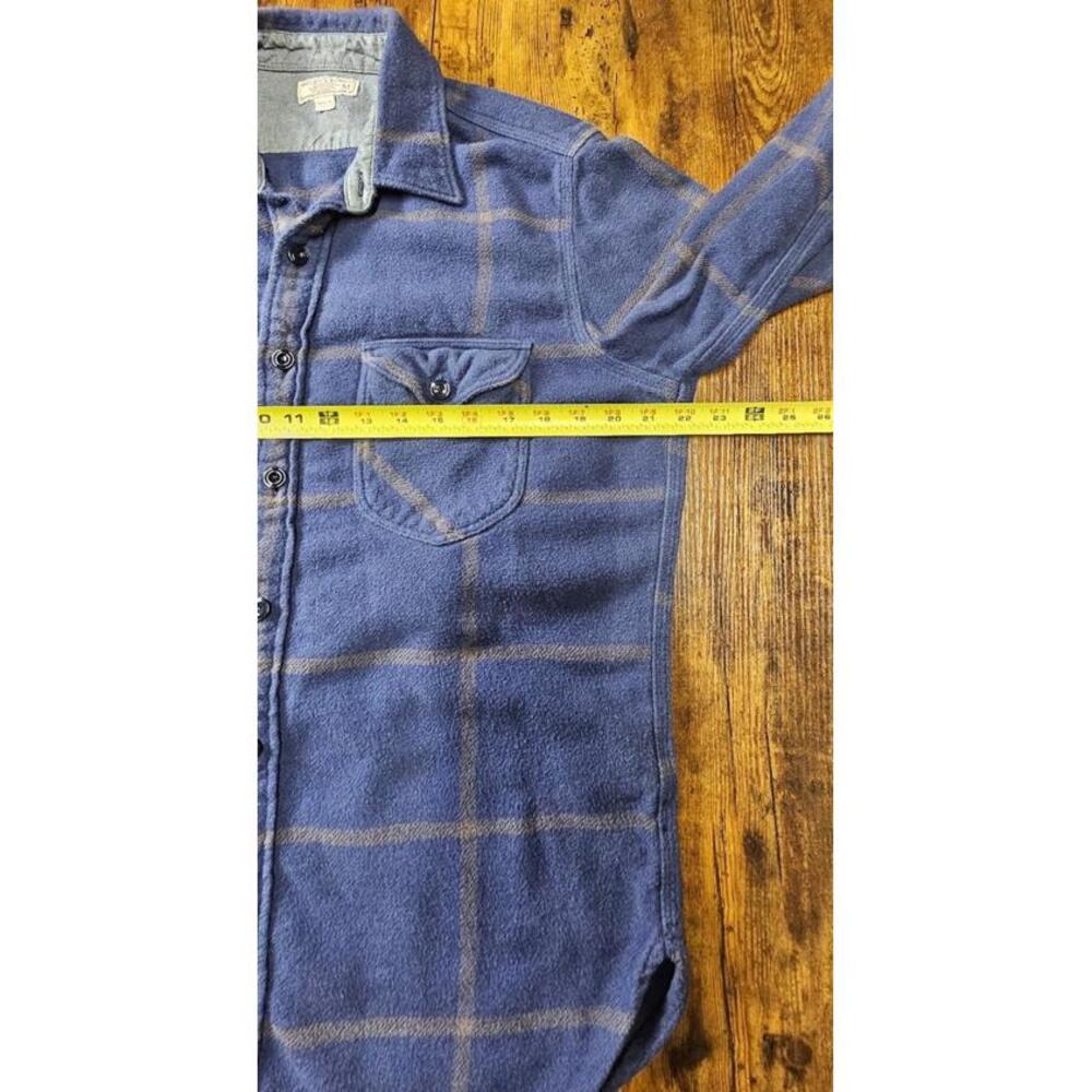Wallace & Barnes Shirt Mens Blue Plaid Long Sleeve Flannel Pockets Size Medium - Picture 4 of 6